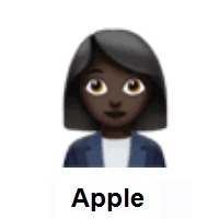 Woman Office Worker: Dark Skin Tone on Apple iOS