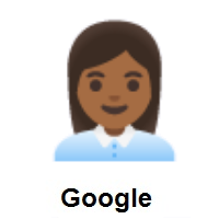 Woman Office Worker: Medium-Dark Skin Tone on Google Android