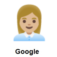 Woman Office Worker: Medium-Light Skin Tone on Google Android