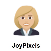 Woman Office Worker: Medium-Light Skin Tone on JoyPixels