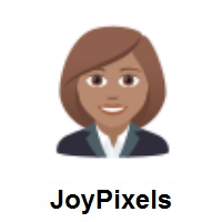 Woman Office Worker: Medium Skin Tone on JoyPixels