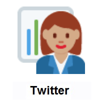Woman Office Worker: Medium Skin Tone on Twitter Twemoji