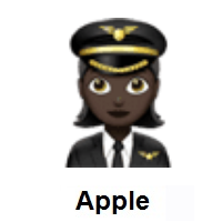 Woman Pilot: Dark Skin Tone on Apple iOS