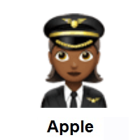 Woman Pilot: Medium-Dark Skin Tone on Apple iOS