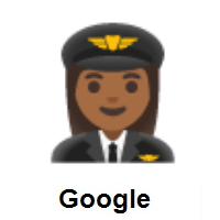 Woman Pilot: Medium-Dark Skin Tone on Google Android