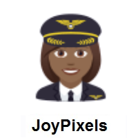 Woman Pilot: Medium-Dark Skin Tone on JoyPixels