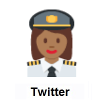 Woman Pilot: Medium-Dark Skin Tone on Twitter Twemoji