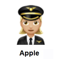 Woman Pilot: Medium-Light Skin Tone on Apple iOS