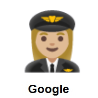 Woman Pilot: Medium-Light Skin Tone on Google Android