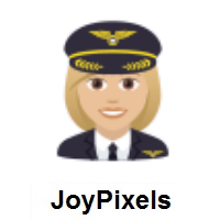 Woman Pilot: Medium-Light Skin Tone on JoyPixels