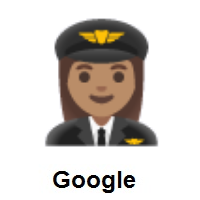 Woman Pilot: Medium Skin Tone on Google Android