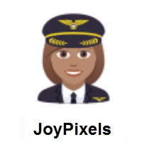 Woman Pilot: Medium Skin Tone on JoyPixels