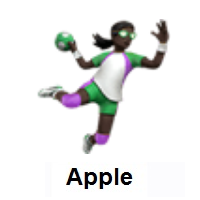 Woman Playing Handball: Dark Skin Tone on Apple iOS