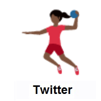 Woman Playing Handball: Dark Skin Tone on Twitter Twemoji