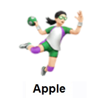 Woman Playing Handball: Light Skin Tone on Apple iOS
