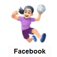Woman Playing Handball: Light Skin Tone on Facebook