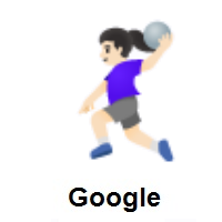Woman Playing Handball: Light Skin Tone on Google Android