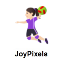 Woman Playing Handball: Light Skin Tone on JoyPixels