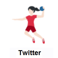Woman Playing Handball: Light Skin Tone on Twitter Twemoji