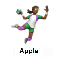 Woman Playing Handball: Medium-Dark Skin Tone on Apple iOS