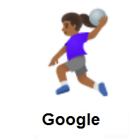 Woman Playing Handball: Medium-Dark Skin Tone on Google Android
