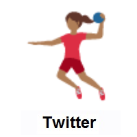 Woman Playing Handball: Medium-Dark Skin Tone on Twitter Twemoji
