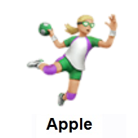 Woman Playing Handball: Medium-Light Skin Tone on Apple iOS