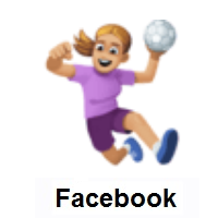 Woman Playing Handball: Medium-Light Skin Tone on Facebook