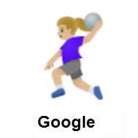 Woman Playing Handball: Medium-Light Skin Tone on Google Android