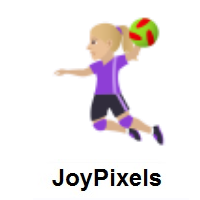 Woman Playing Handball: Medium-Light Skin Tone on JoyPixels