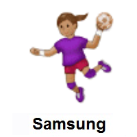 Woman Playing Handball: Medium Skin Tone on Samsung