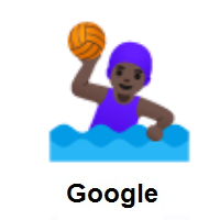 Woman Playing Water Polo: Dark Skin Tone on Google Android