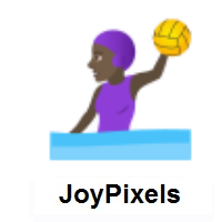 Woman Playing Water Polo: Dark Skin Tone on JoyPixels