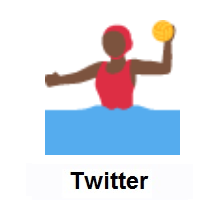 Woman Playing Water Polo: Dark Skin Tone on Twitter Twemoji