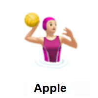 Woman Playing Water Polo: Light Skin Tone on Apple iOS
