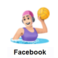 Woman Playing Water Polo: Light Skin Tone on Facebook