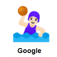 Woman Playing Water Polo: Light Skin Tone on Google Android