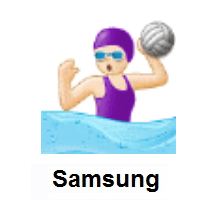 Woman Playing Water Polo: Light Skin Tone on Samsung