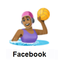 Woman Playing Water Polo: Medium-Dark Skin Tone on Facebook