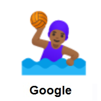 Woman Playing Water Polo: Medium-Dark Skin Tone on Google Android