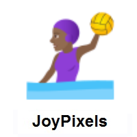 Woman Playing Water Polo: Medium-Dark Skin Tone on JoyPixels