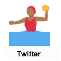 Woman Playing Water Polo: Medium-Dark Skin Tone on Twitter Twemoji