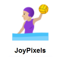 Woman Playing Water Polo: Medium-Light Skin Tone on JoyPixels