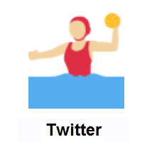 Woman Playing Water Polo: Medium-Light Skin Tone on Twitter Twemoji