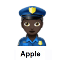 Woman Police Officer: Dark Skin Tone on Apple iOS