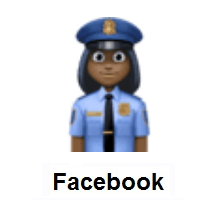 Woman Police Officer: Dark Skin Tone on Facebook