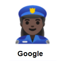 Woman Police Officer: Dark Skin Tone on Google Android