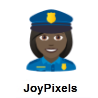 Woman Police Officer: Dark Skin Tone on JoyPixels