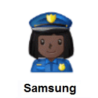 Woman Police Officer: Dark Skin Tone on Samsung