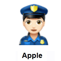 Woman Police Officer: Light Skin Tone on Apple iOS